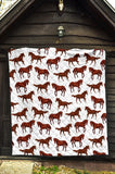 Horses Running Pattern Background Premium Quilt
