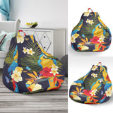 Colorful Parrot Flower Pattern Bean Bag Cover