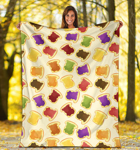 Bread Toast Pattern Print Design 02 Premium Blanket