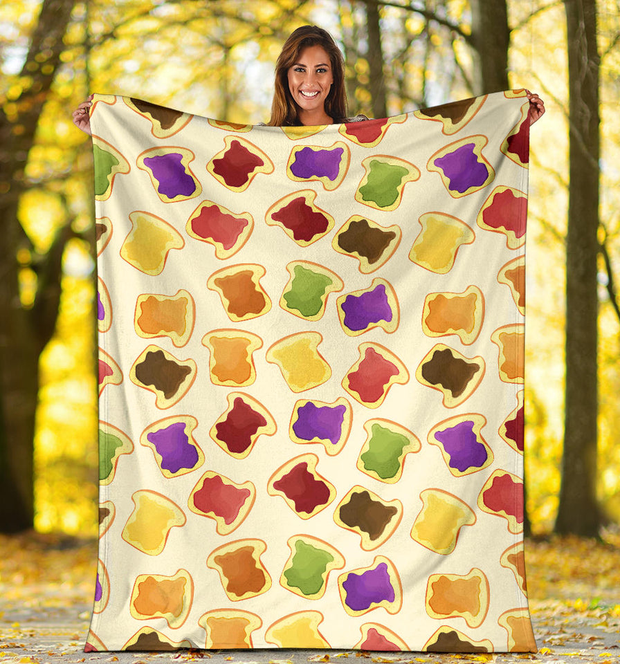 Bread Toast Pattern Print Design 02 Premium Blanket