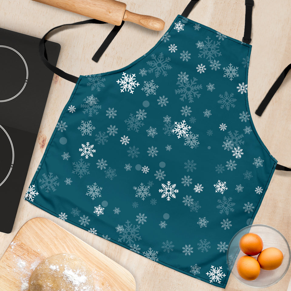 Snowflake Pattern Dark Background Adjustable Apron