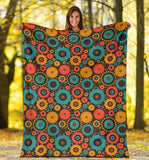 Gear Pattern Print Design 01 Premium Blanket