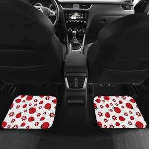Ladybug Pattern Print Design 04 Front and Back Car Mats