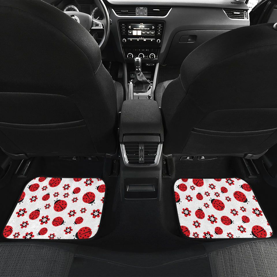 Ladybug Pattern Print Design 04 Front and Back Car Mats