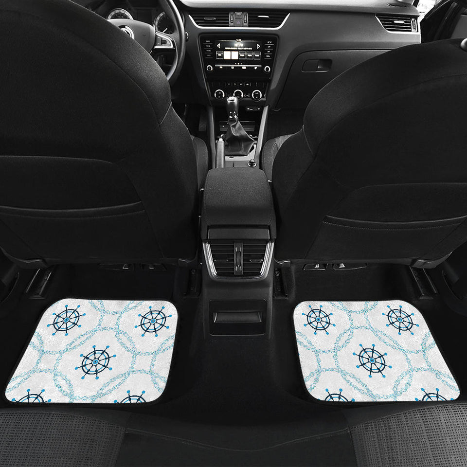 Nautical Steering Wheel Chain Front And Back Car Mats