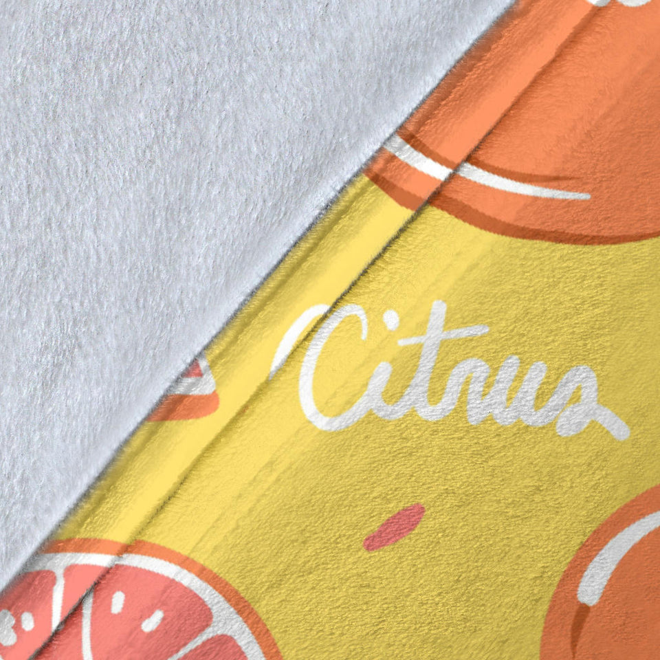 Grapefruit Yellow Background Premium Blanket