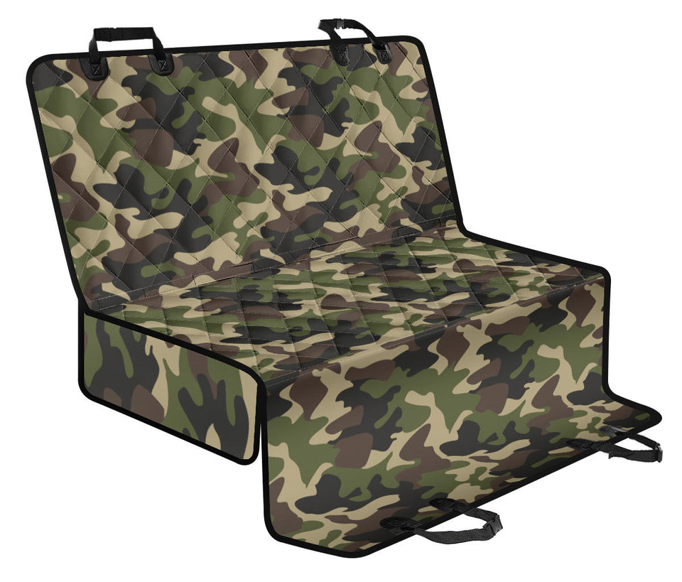Dark Green Camo Camouflage Pattern Dog Car Seat Covers