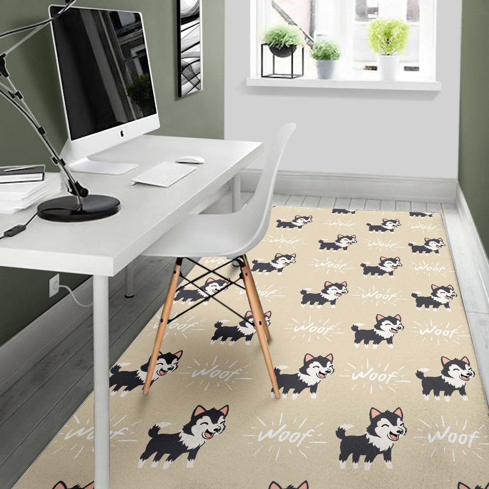 Cute Siberian Husky Area Rug