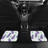 Eggplant Pattern Print Design 05 Front and Back Car Mats