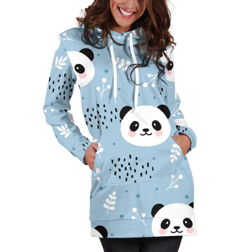 Cute Panda Pattern Women'S Hoodie Dress