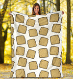 Bread Toast Pattern Print Design 03 Premium Blanket