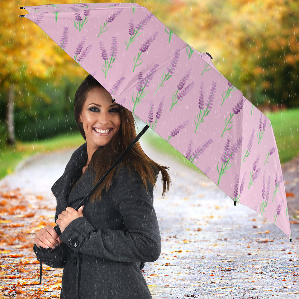 Lavender Pattern Pink Background Umbrella