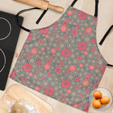 Red Gold Sakura Cherry Blossom Gray Background Adjustable Apron