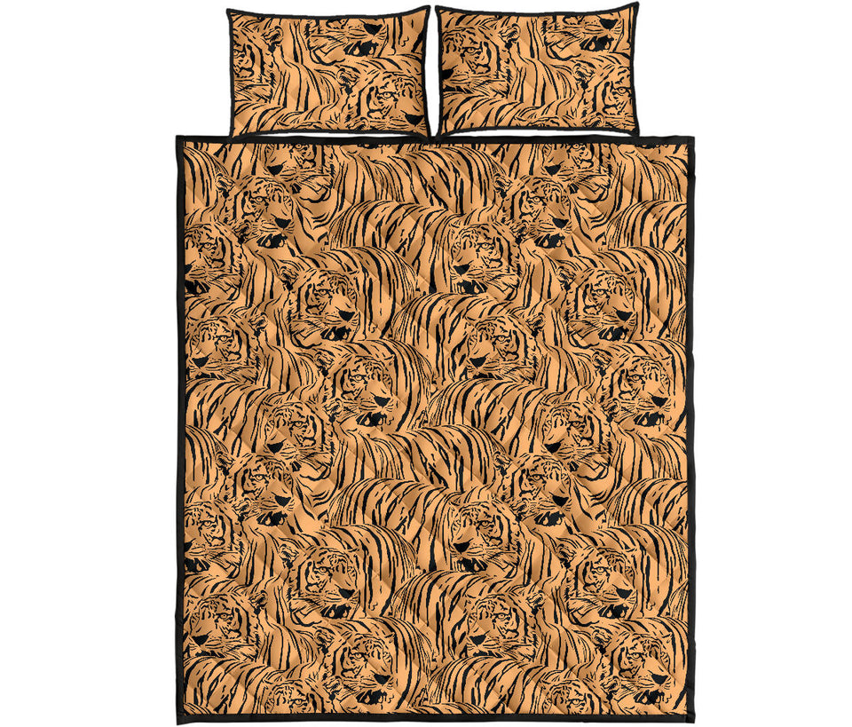 Bengal tigers pattern Quilt Bed Set