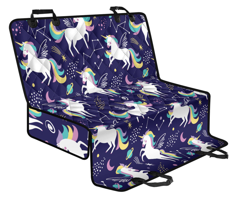 Hand Drawn Cute Unicorn Star Planet Dog Car Seat Covers