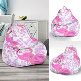 Pink Flamingo Flower Pattern Bean Bag Cover