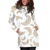 Cool Gold Moon Abstract Pattern Women'S Hoodie Dress