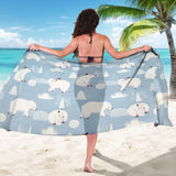 Cute Polar Bears Christmas Decoration Pattern Sarong