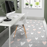 Heart Pattern Gray Background Area Rug
