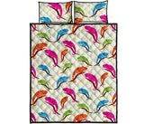 Colorful Chameleon lizard pattern Quilt Bed Set