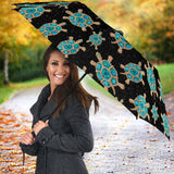 Sea Turtle Blue Stone Pattern Umbrella
