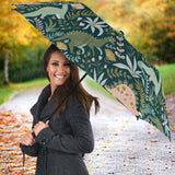 Dinosaurs Tropical Leaves Flower Pattern Umbrella