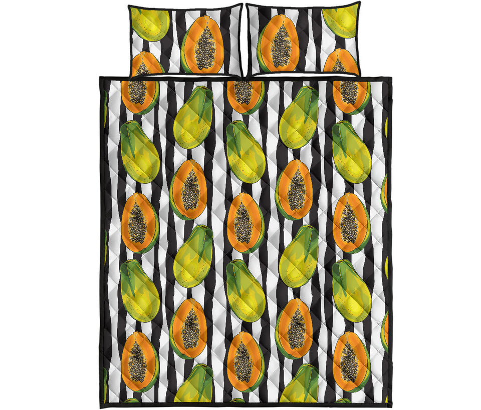 papaya design pattern Quilt Bed Set