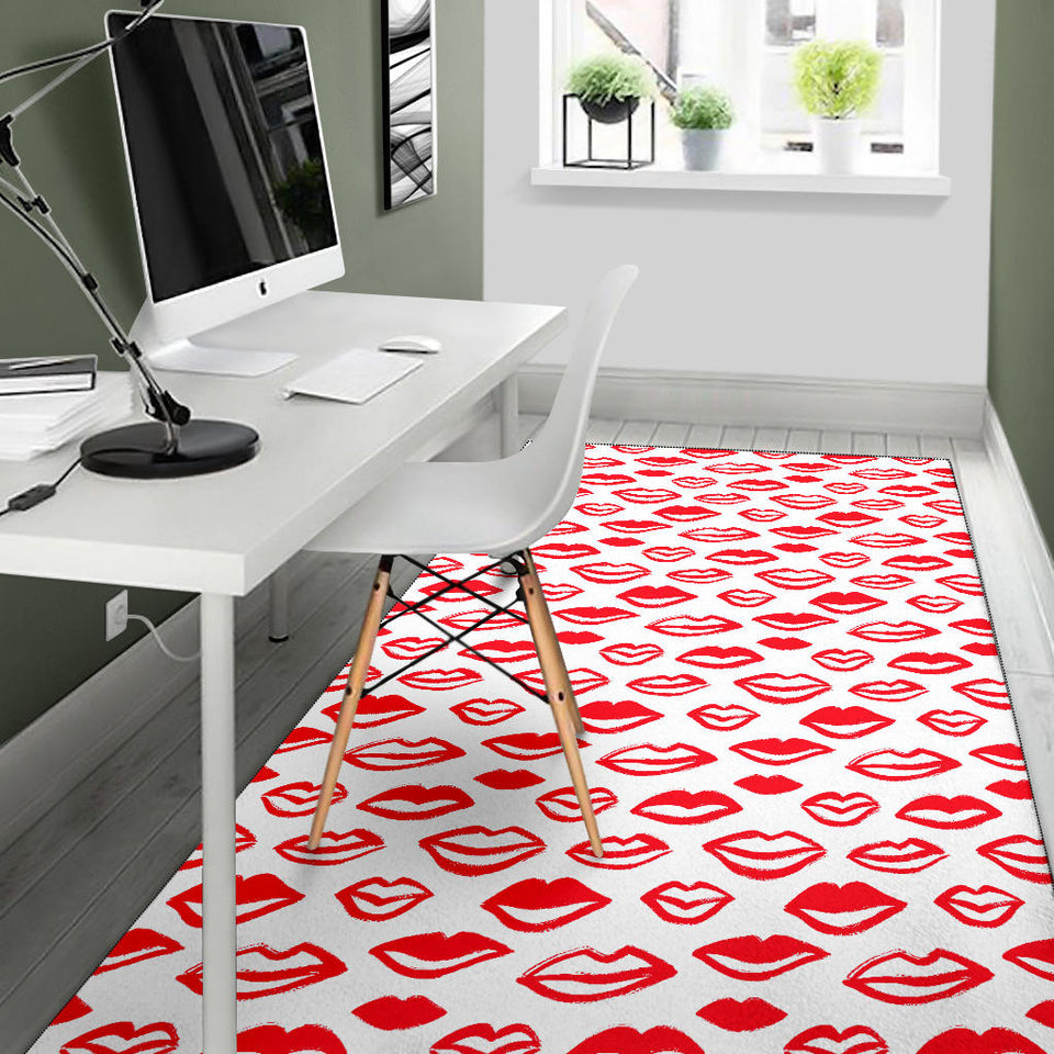 Lips Pattern Print Design 05 Area Rug