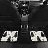 Christmas Tree Holly Snow Star Pattern Front And Back Car Mats