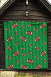 American Football Ball Field Background Premium Quilt