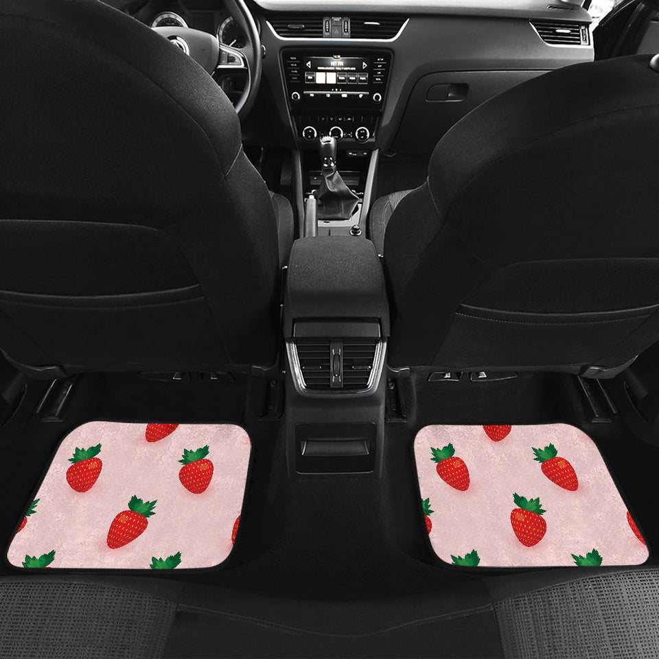 Strawberry Beautiful Pattern Front And Back Car Mats