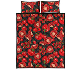 Tomato black background Quilt Bed Set