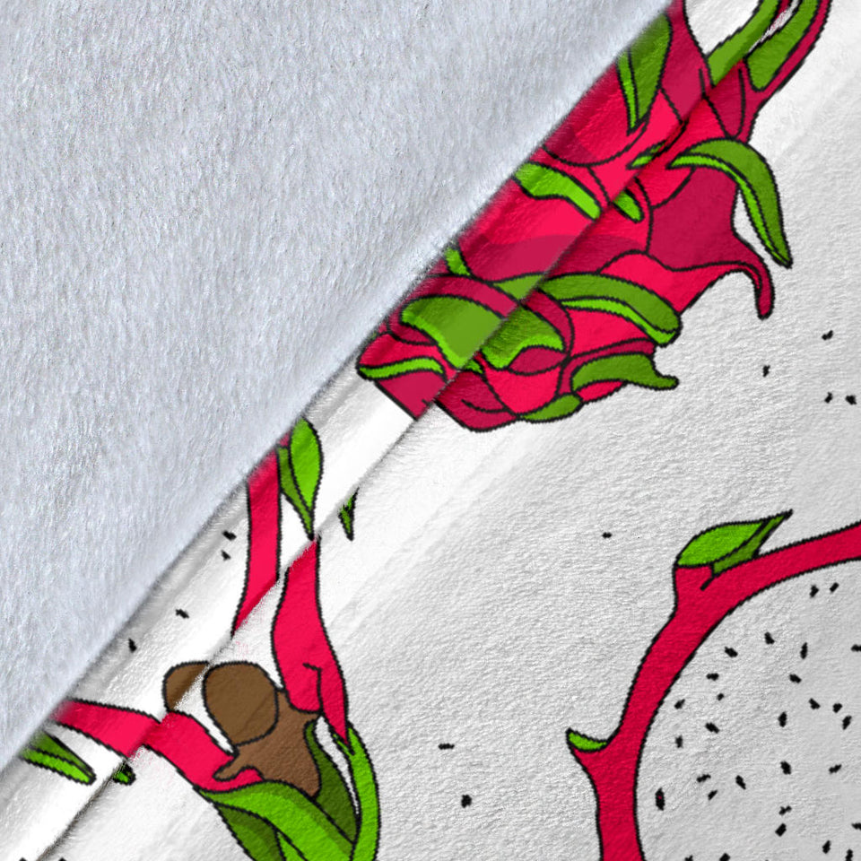 Dragon Fruits White Background Premium Blanket