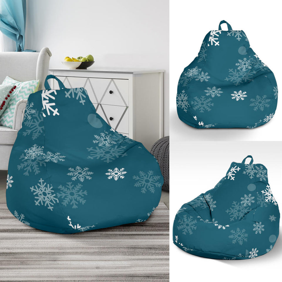 Snowflake Pattern Dark Background Bean Bag Cover