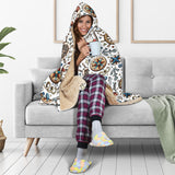 Cute Nautical Steering Wheel Anchor Pattern Hooded Blanket