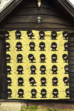 Cute Ninja Yellow Background Premium Quilt
