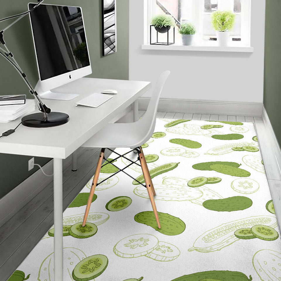 Cucumber Sketch Pattern Area Rug
