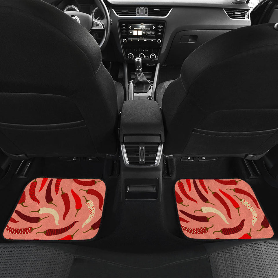 Beautiful Chili Peppers Pattern Front And Back Car Mats