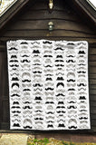 Mustache Beard Pattern Print Design 04 Premium Quilt