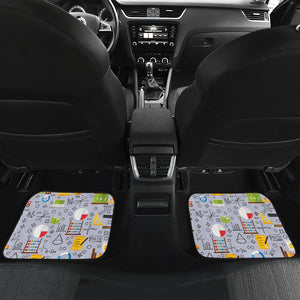 Math Pattern Print Design 04 Front and Back Car Mats
