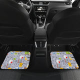 Math Pattern Print Design 04 Front and Back Car Mats