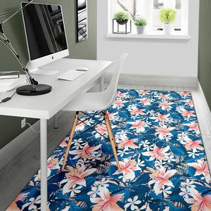 Hibiscus Pattern Print Design 02 Area Rug.