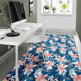 Hibiscus Pattern Print Design 02 Area Rug.