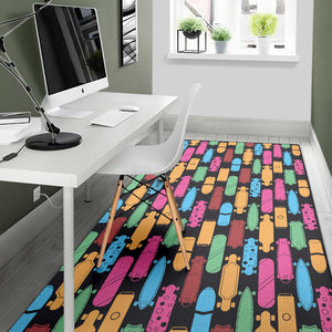 Skate Board Pattern Print Design 02 Area Rug