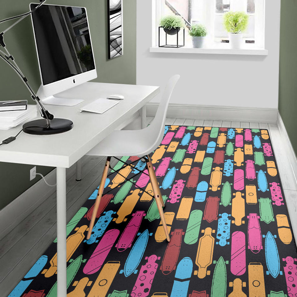 Skate Board Pattern Print Design 02 Area Rug