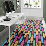Skate Board Pattern Print Design 02 Area Rug