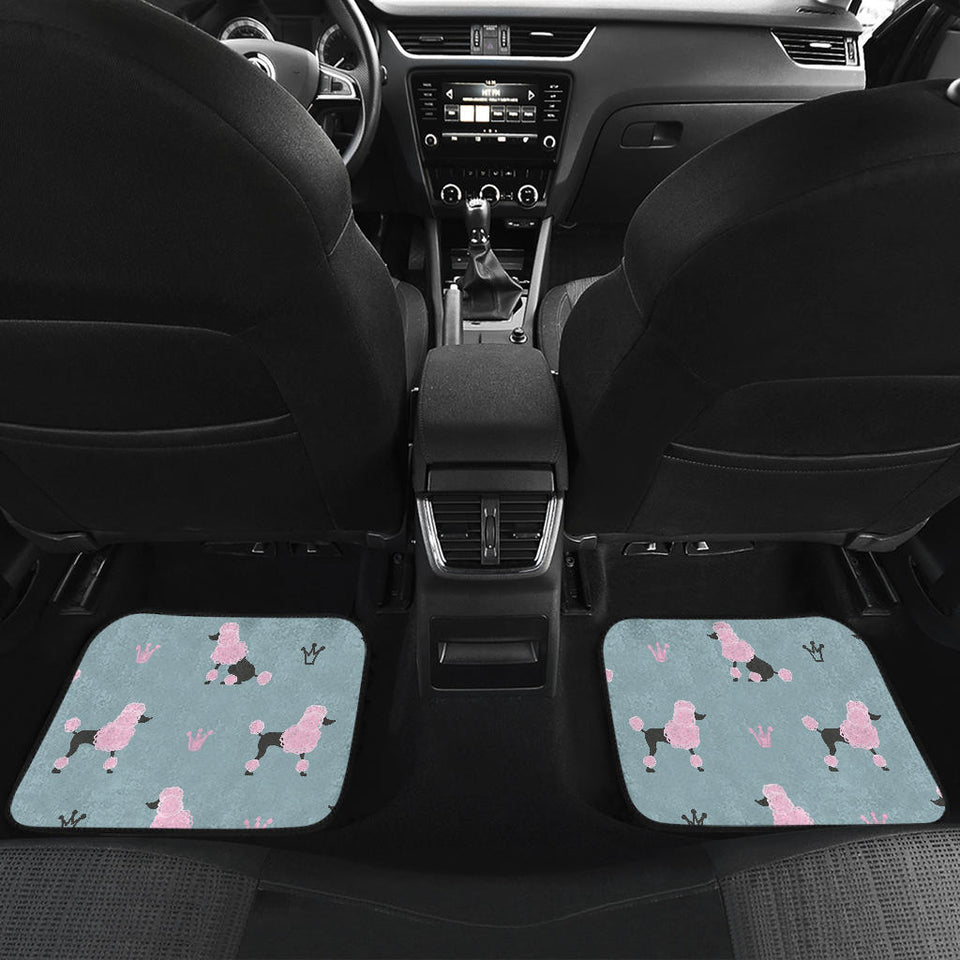Poodle Dog Pattern Front And Back Car Mats
