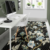 Japanese Crane Ornament Elements Area Rug