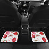 Watercolor Hand Drawn Beautiful Strawberry Pattern Front And Back Car Mats