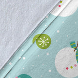 Cute Snowman Snowflake Pattern Premium Blanket